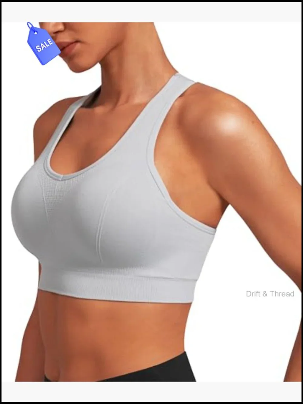 High Impact Sports Bra - Racerback with Removable Pads, Wire Free Full Coverage